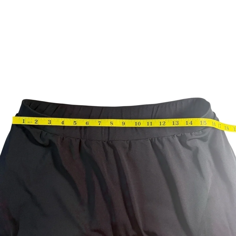 HydroChic Ruched Runner Swim Skirt 2X Black Skirted Leggings Modest UPF Beach - Picture 9 of 14